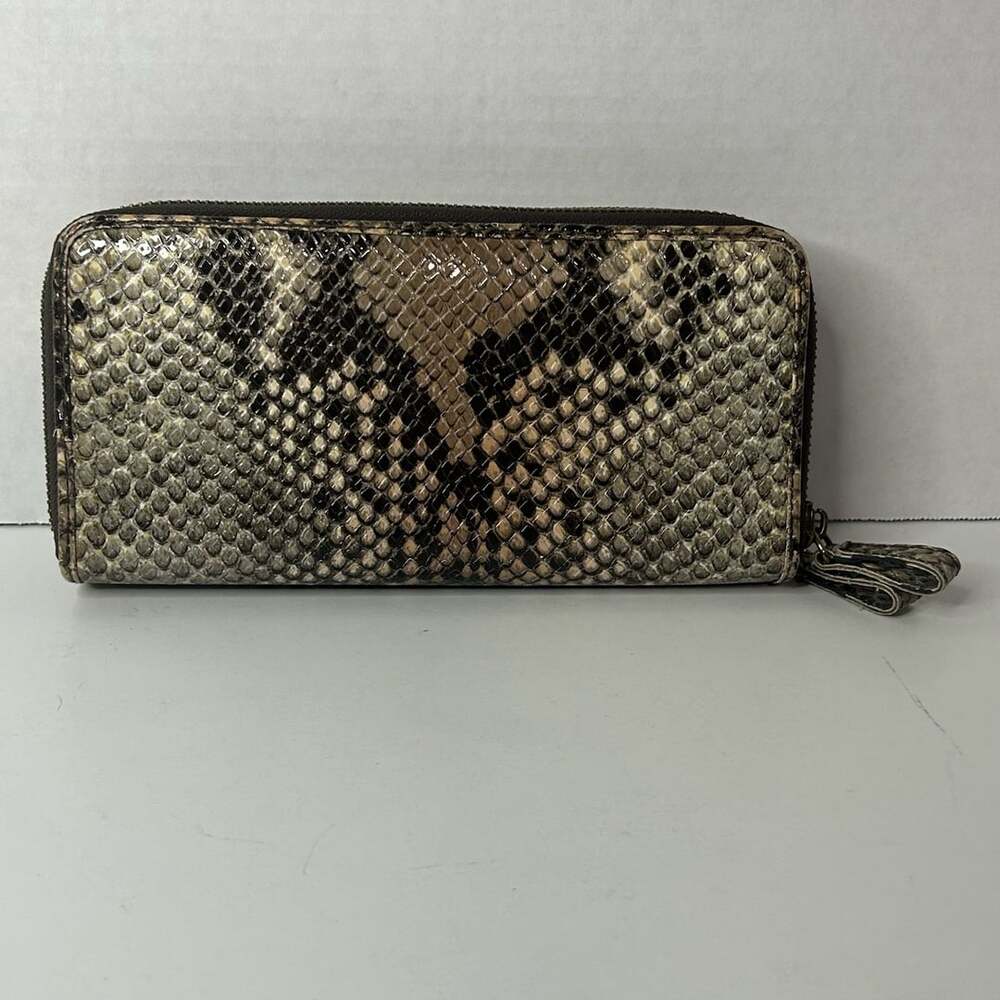 Jessica Simpson Python Print Faux Leather Zip-Around Wallet - Picture 3 of 8